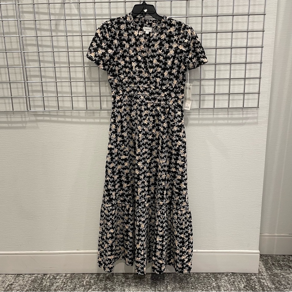 100% Cotton Eyelet Lined Maxi Dress